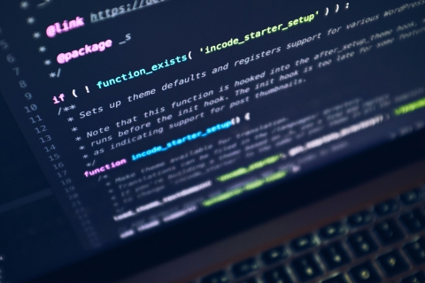 Computer code on a laptop screen
